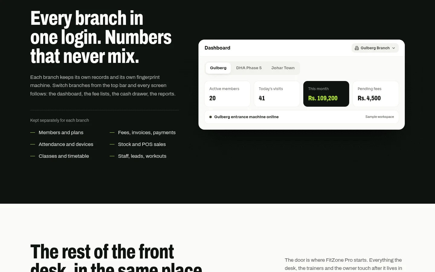 FitZone Pro: Every branch, one login